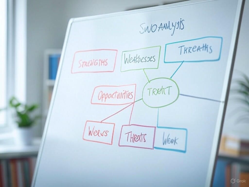 SWOT Analysis on Whiteboard